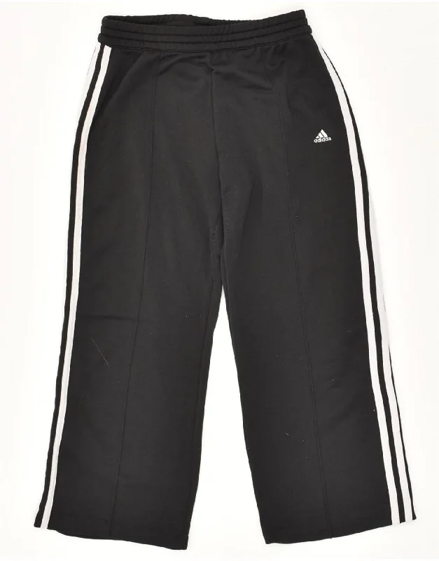 ADIDAS Womens Climalite Tracksuit Trousers UK 12 Medium Black Polyester