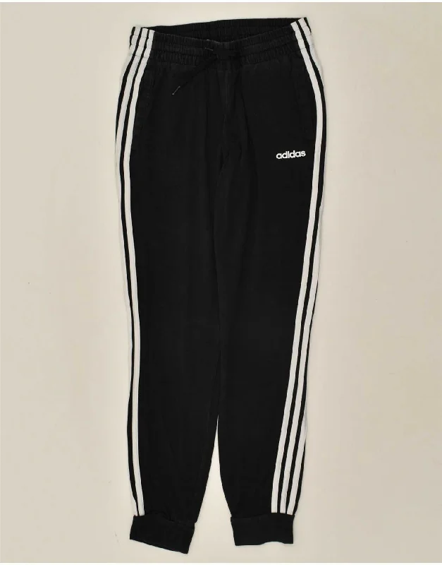 ADIDAS Womens Tracksuit Trousers Joggers UK 8/10 Small Black Cotton