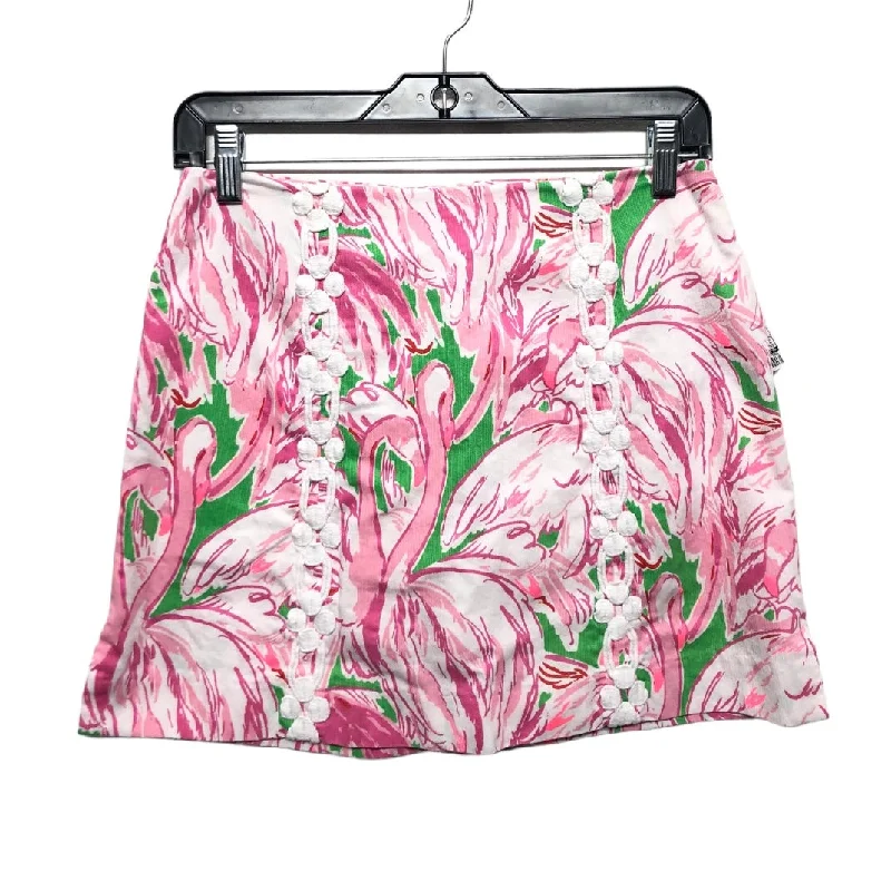 Skirt Mini & Short By Lilly Pulitzer In Pink & White, Size: 0