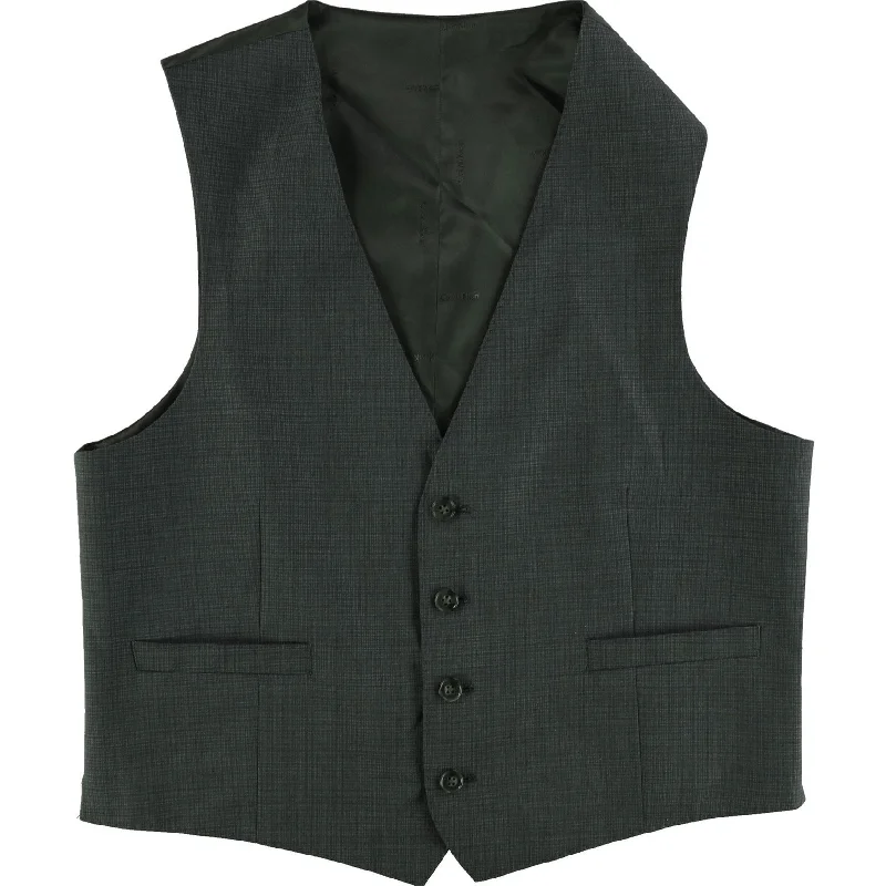 Calvin Klein Mens Slim Fit Five Button Vest, Black, 38 Short