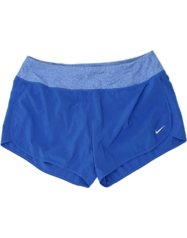 NIKE Womens Dri Fit Sport Shorts UK 16 Large Blue