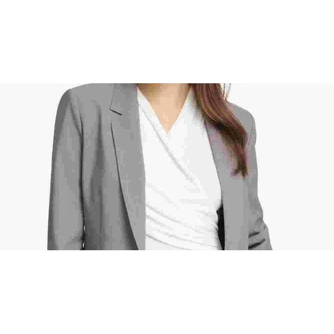 Dkny Women's One-Button Blazer Gray Size 16