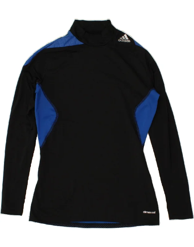 ADIDAS Womens Climacool Top Long Sleeve UK 14 Large Black Colourblock