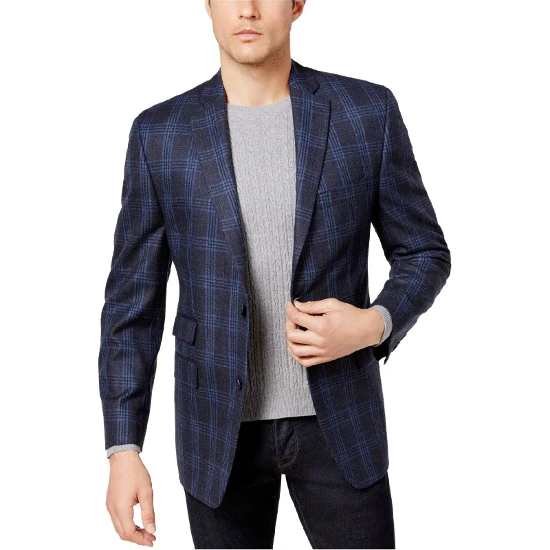 Michael Kors Mens Classic-Fit Two Button Blazer Jacket, Blue, 38 Regular