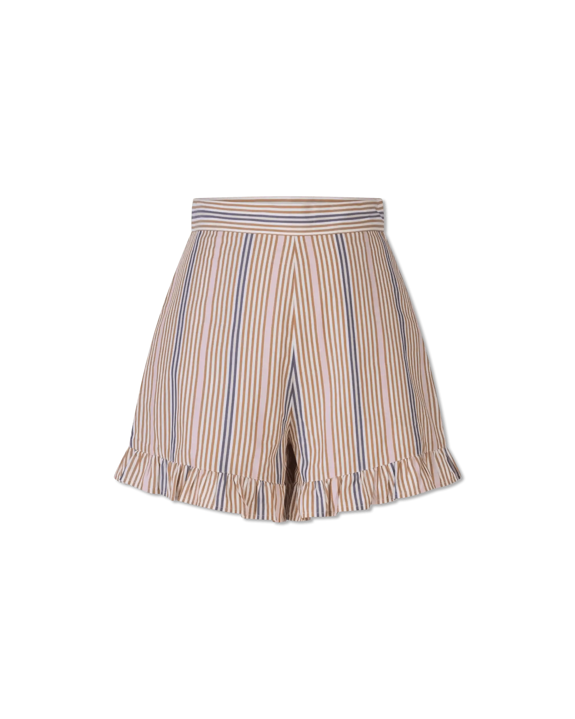 Striped Poplin Mini Shorts