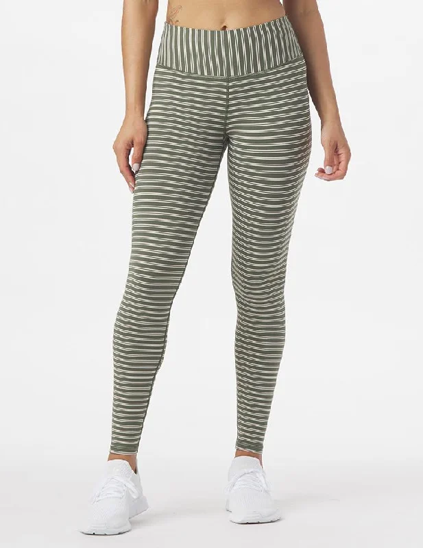 Sultry Legging: Moss & Oatmilk Stripe