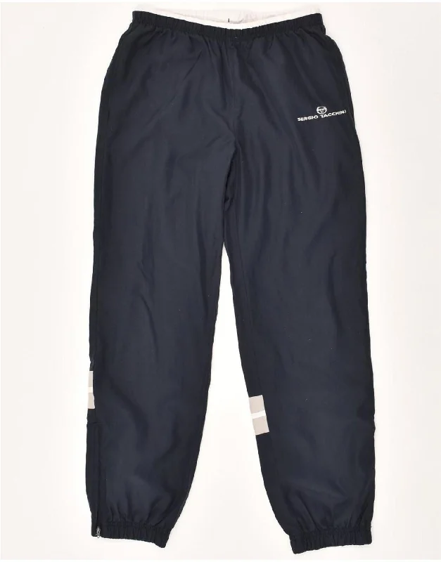 SERGIO TACCHINI Womens Tracksuit Trousers Joggers IT 42 Medium Navy Blue