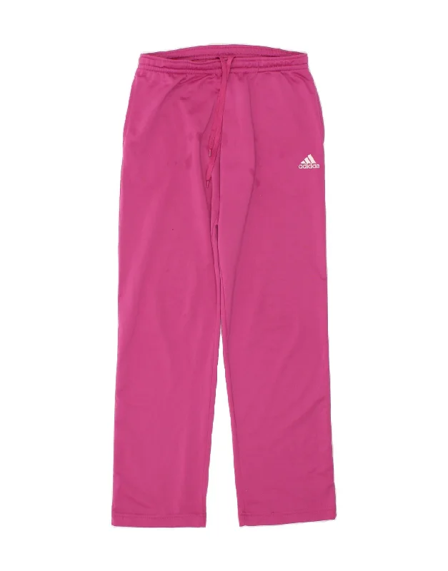 ADIDAS Womens Tracksuit Trousers UK 14 Medium Pink Polyester