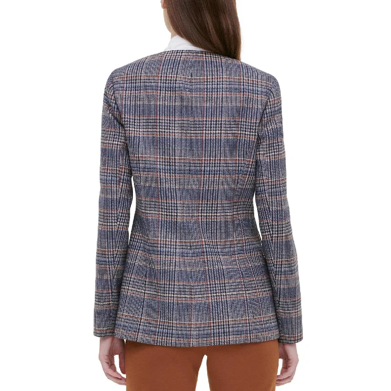 Calvin Klein Women's Plaid Tweed Blazer Brown Size 2