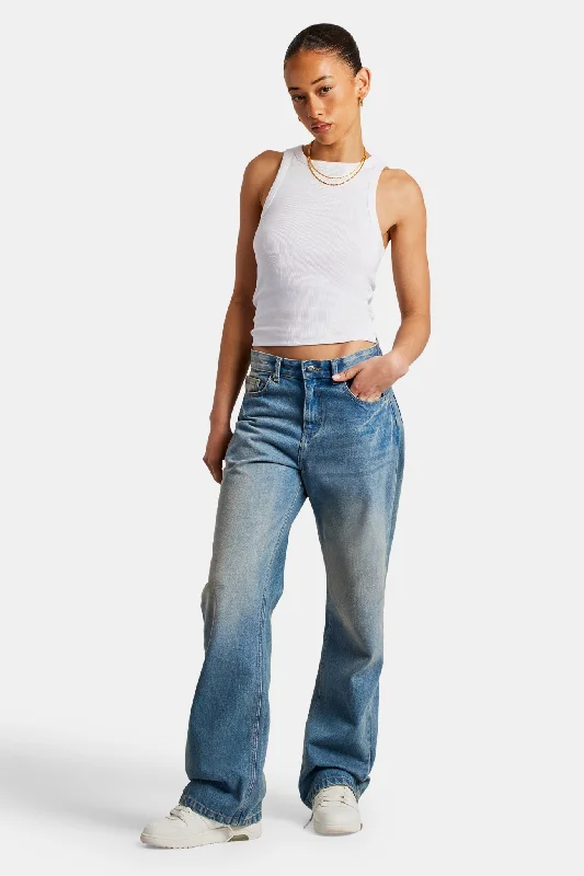 Mid Rise Relaxed Jeans - Antique Wash