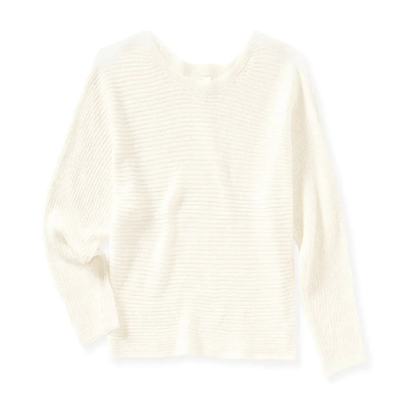 Aeropostale Womens Cropped Dolman Pullover Sweater, Off-White, X-Small