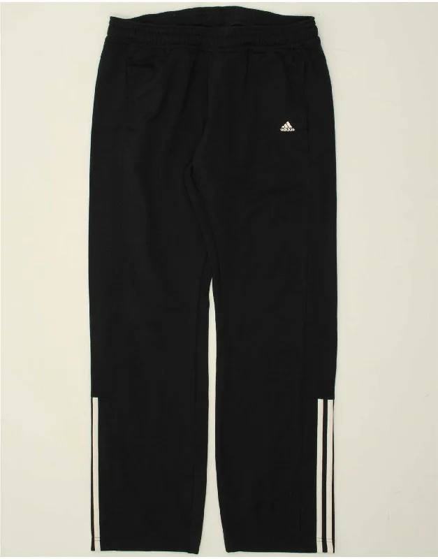 ADIDAS Womens Tracksuit Trousers UK 12/14 Medium Black Polyester