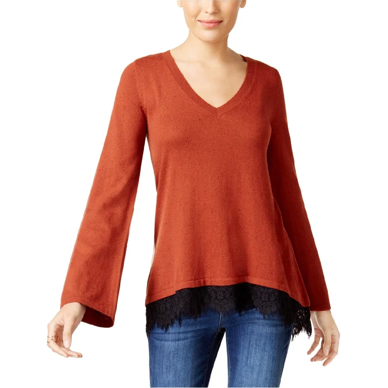 Style & Co. Womens Lace Insert Knit Sweater