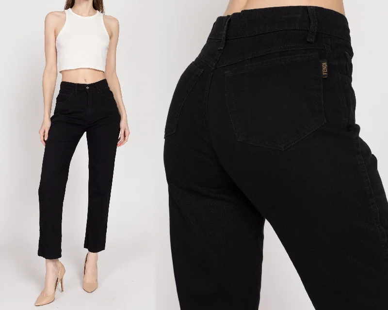 Small 90s Fendi Black High Waisted Jeans 26"