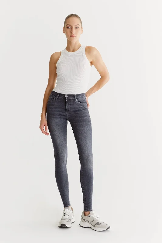 Sophia High Waist Reshape 5 Pocket Jeans Smoke Grey