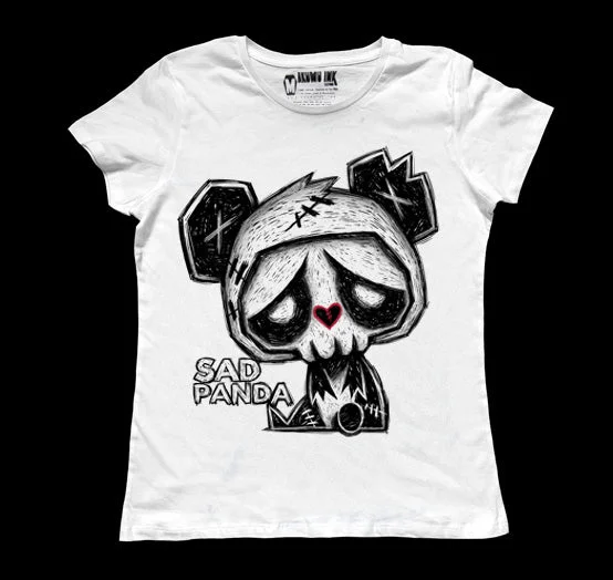 Sad Panda Women White Tshirt