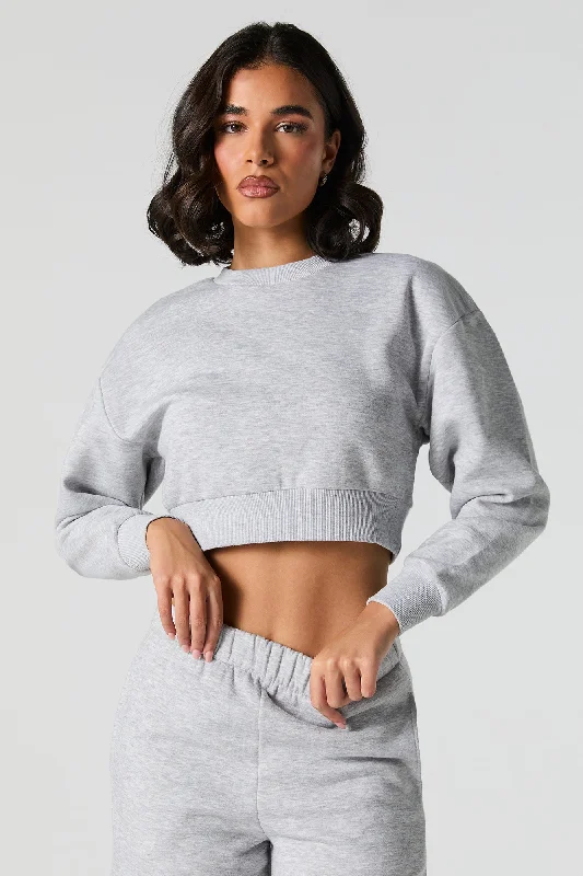 Cropped Fleece Sweatshirt