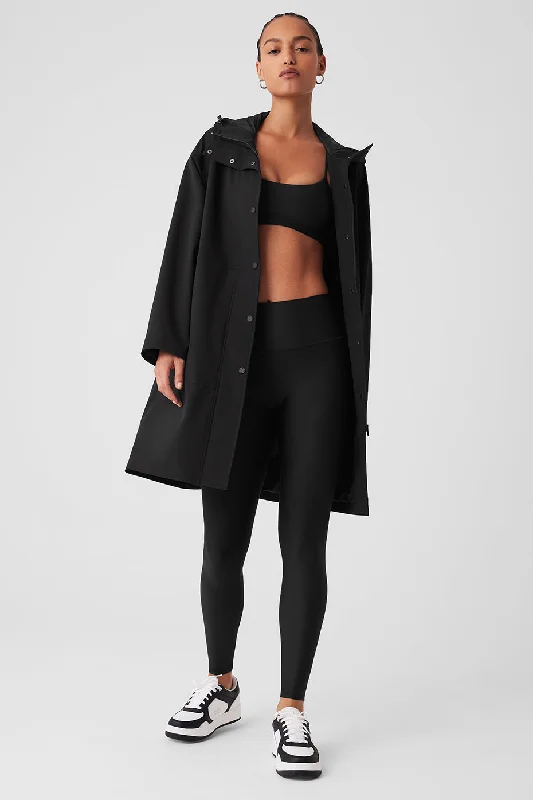 Rain Or Shine Long Coat - Black