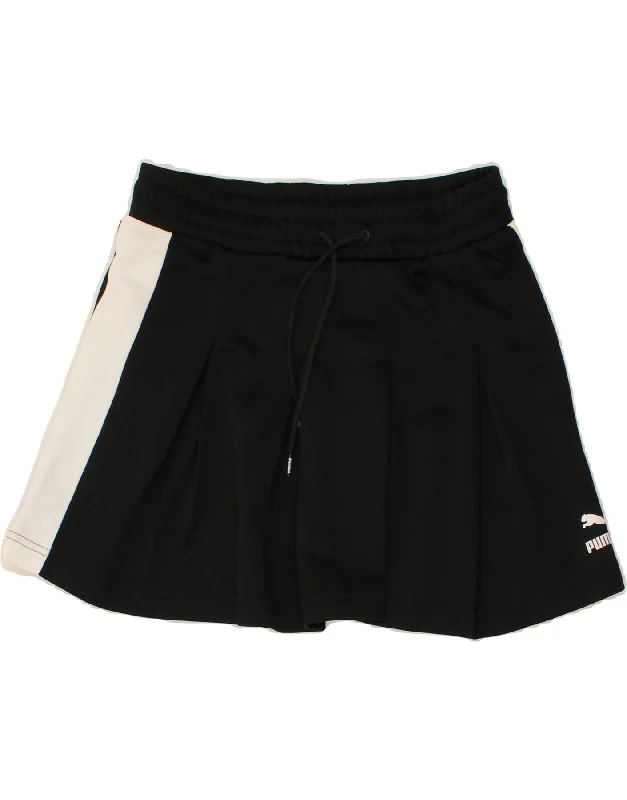 PUMA Womens Tennis Skirt UK 10 Small Black Colourblock Polyester