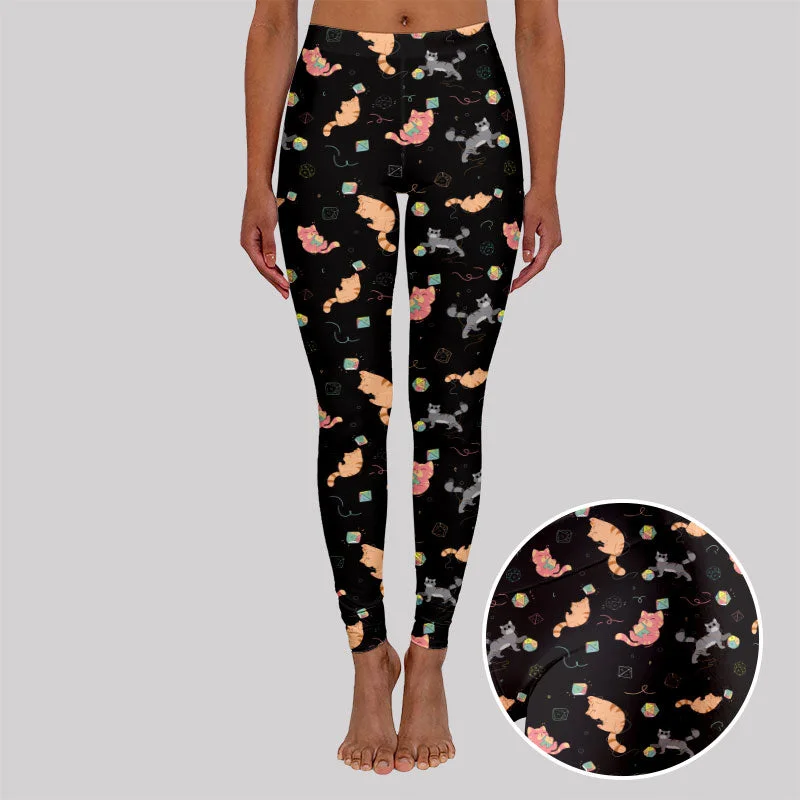 DND Dice Cat Geek Leggings