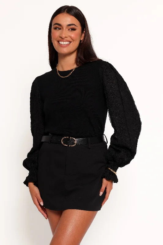 Misah Long Sleeve Top - Black