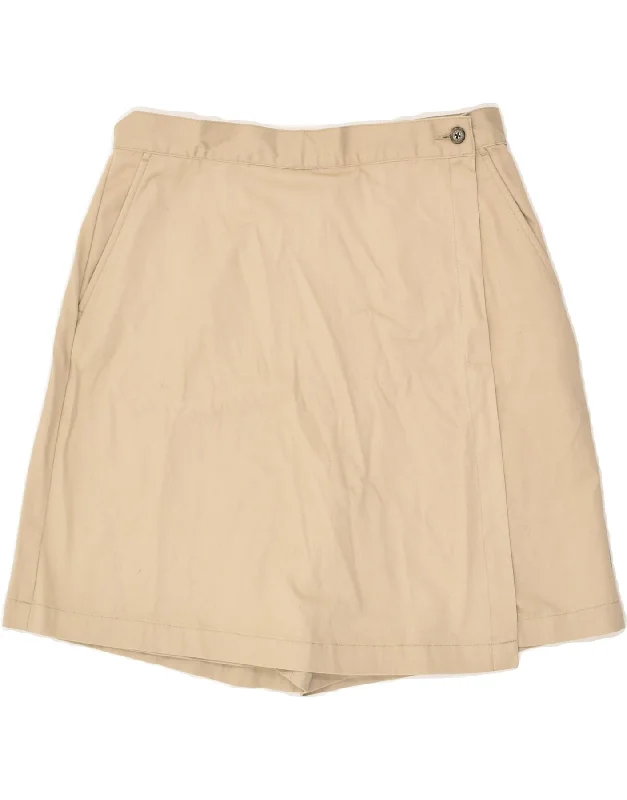 L.L.BEAN Womens High Waist Skort US 12 Large W30  Beige Cotton