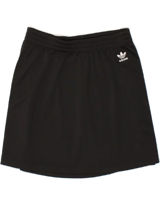 ADIDAS Womens Skirt UK 10 Small Black Polyester