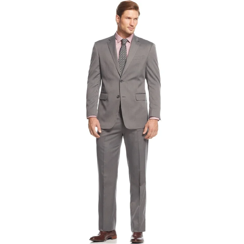 Jones New York Mens Tonal Two Button Blazer Jacket, Grey, 44 Long