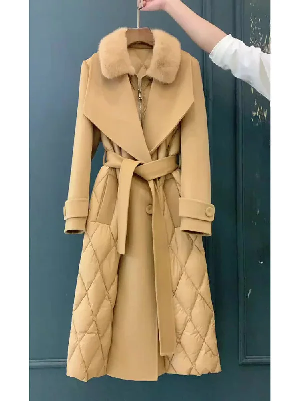 Designed Winter Plus Sizes Women Long Cotton Coats