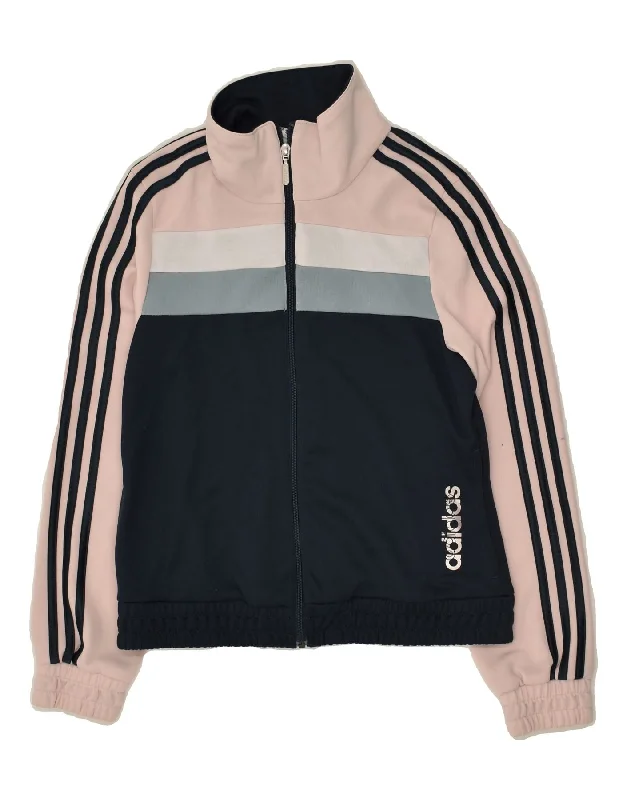 ADIDAS Womens Tracksuit Top Jacket UK 14 Large Pink Colourblock Polyester