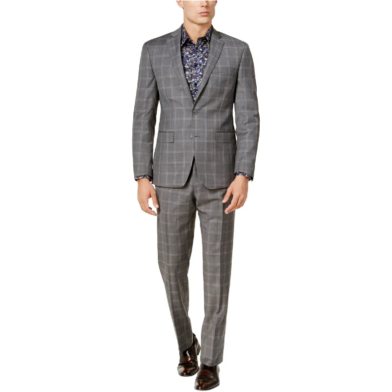 Tallia Mens Double Windowpane Formal Tuxedo