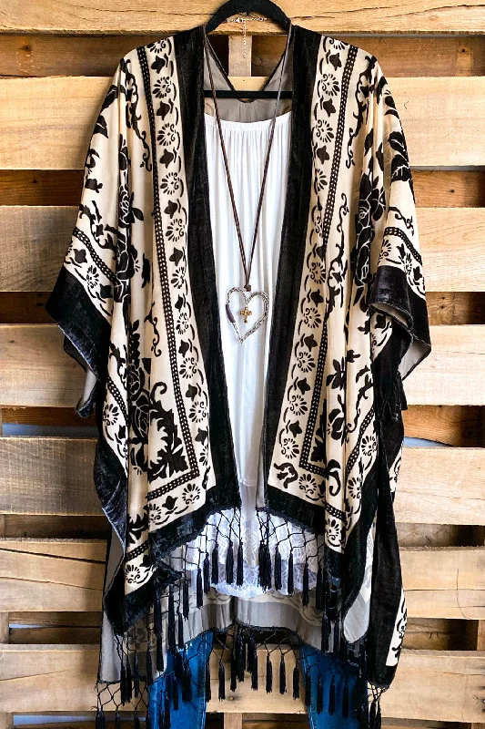 AHB EXCLUSIVE: Stained Glass Kimono Burnout Velvet - Black