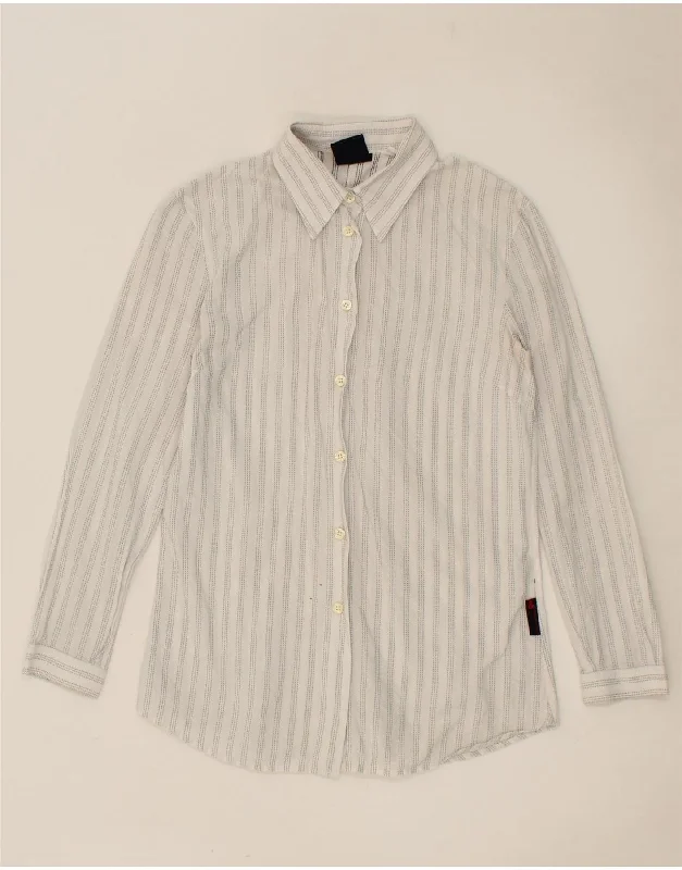 DOLCE & GABBANA Womens Shirt IT 42 Medium White Striped Cotton