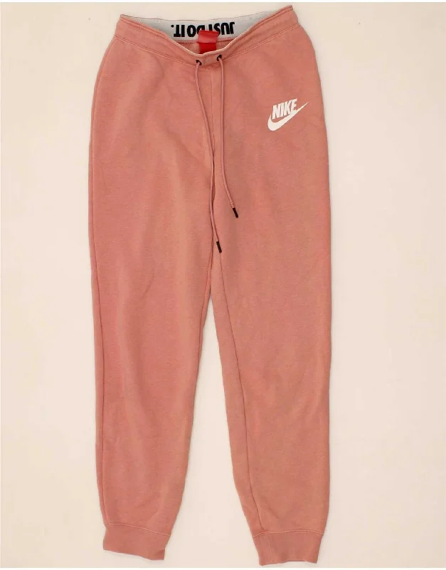 NIKE Womens Graphic Tracksuit Trousers Joggers UK 10 Small Pink