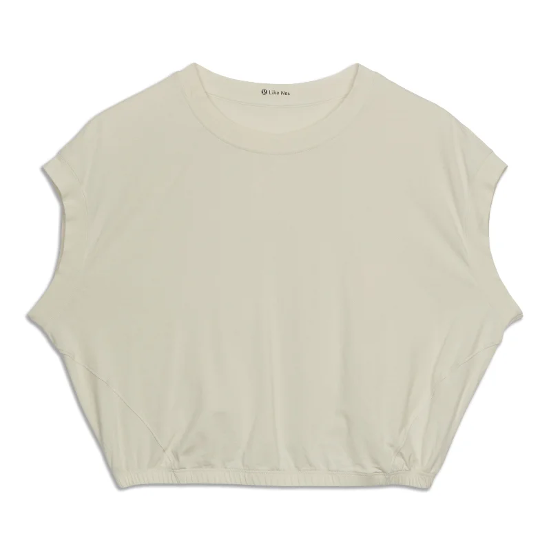 Wide-Sleeve Gathered Hem T-Shirt - Resale