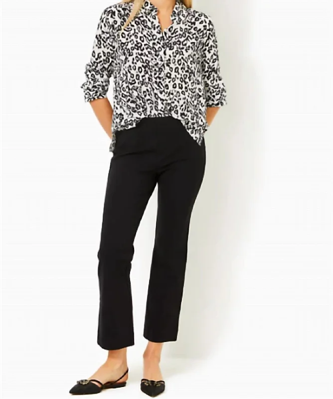 28" Christabel Ponte Crop Flare Pant In Black