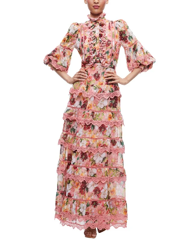 alice + olivia Brooke Tiered Maxi Dress