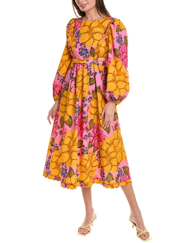 FARM Rio Flowers Garden Midi Dress