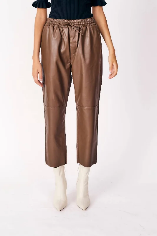 Fleetwood Faux Leather Pants In Camel