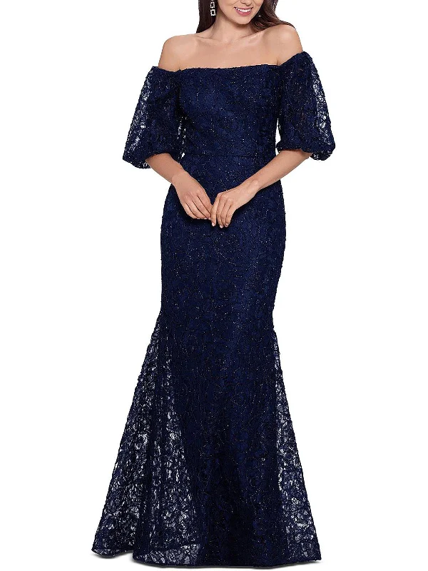 Womens Lace Maxi Evening Dress