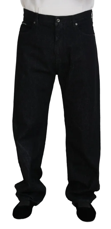 Dolce & Gabbana Elegant  Washed blue Pants Luxe Men's Cotton