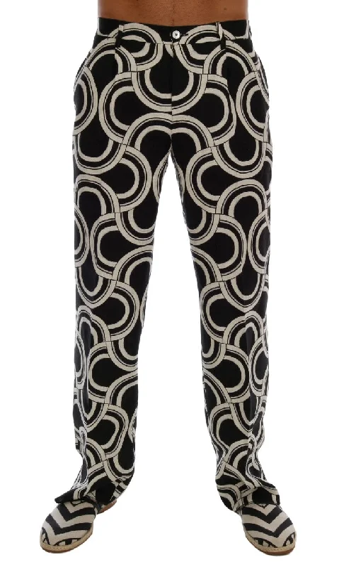 Dolce & Gabbana Sleek Patterned Slim-Fit Men's Trousers