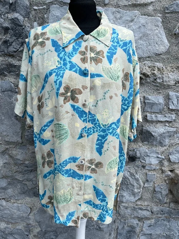 80s blue starfish shirt M/L