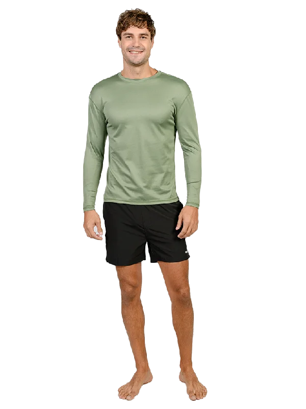 Men's UPF 50+ UV Sun Protection Outdoor Long Sleeve Performance T-Shirt in birdseye fabric